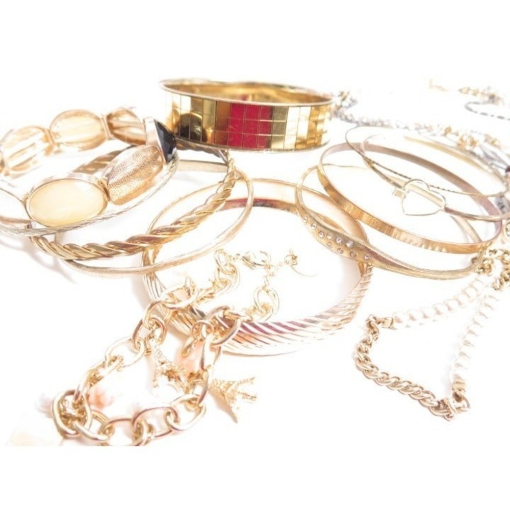 Gold Plated Bangle Bracelet Jewelry Lot - Picture 7 of 8